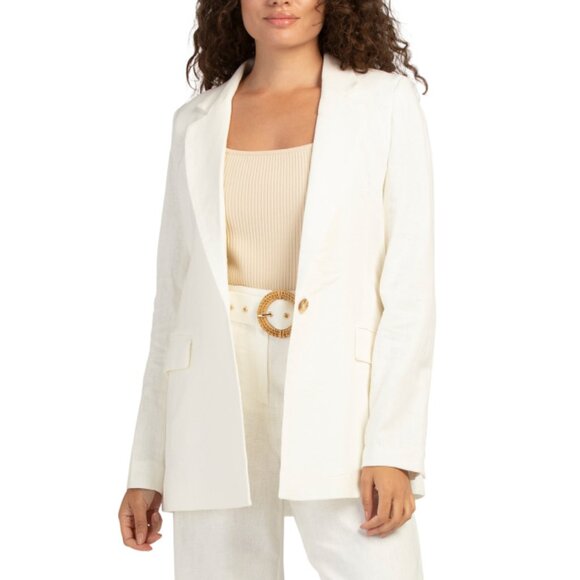 RACHEL ZOE White Linen Blend Blazer - Picture 1 of 2